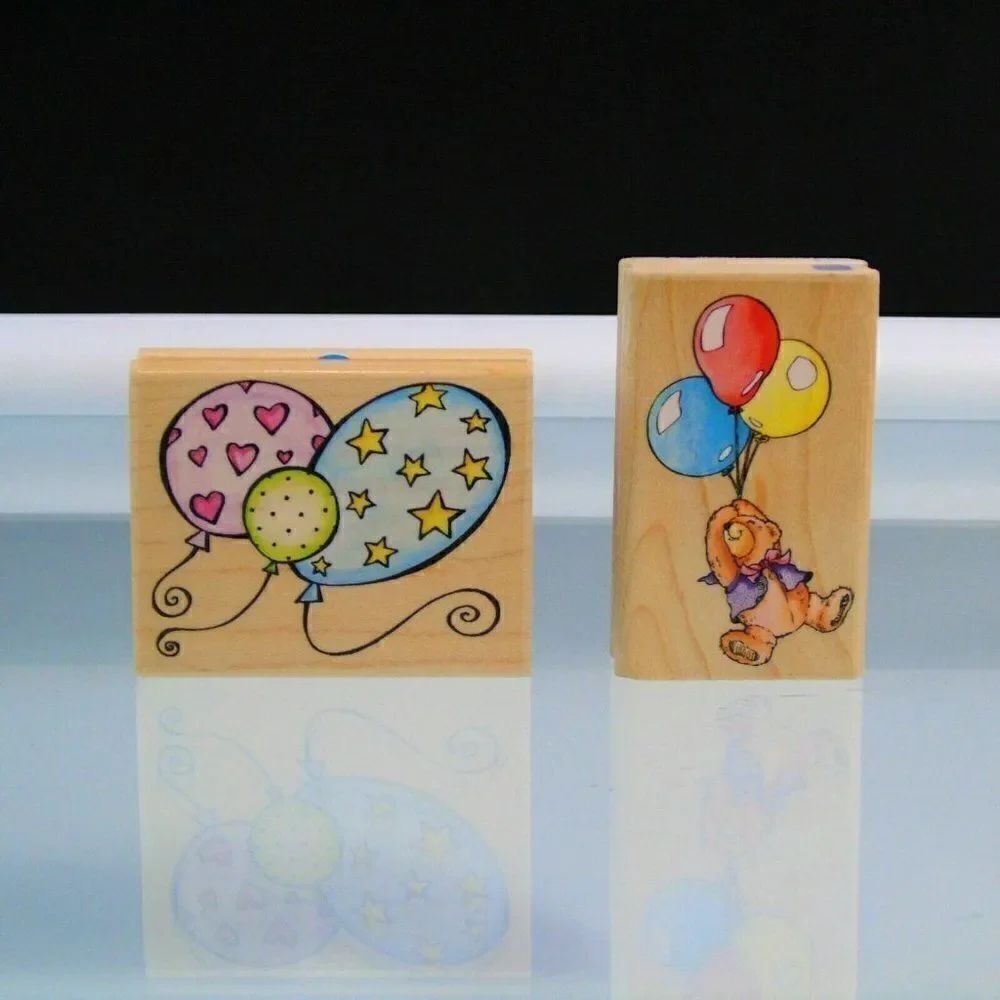 Balloons Rubber Stamps Bearys Party Balloons Craft